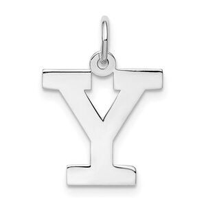 Sterling Silver Amanda Collection Medium Block Style Initial Y Pendant